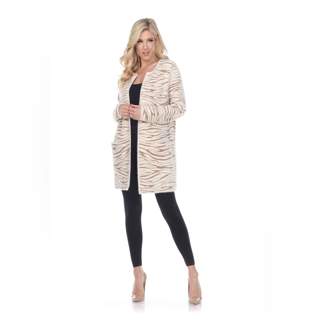 Tiger Knit Open Sweater